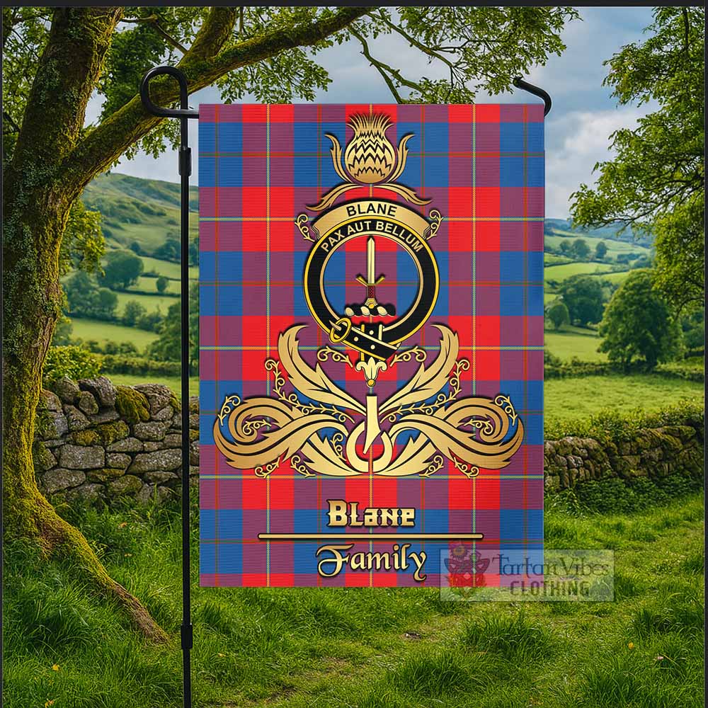 Blane Tartan Garden Flag with Highland Thistle Cherish Family Crest Style - Tartan Vibes Clothing