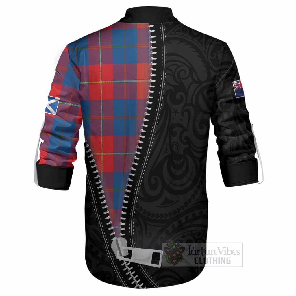 Blane Tartan Ghillie Shirt New Zealand Pattern Unique Zipper Stylized