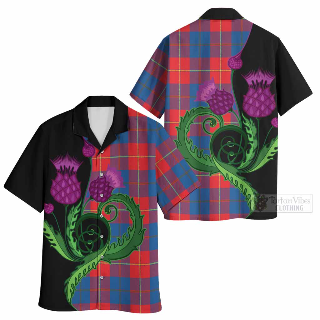 Blane Tartan Hawaiian Shirt Traditional Scottish Thistle