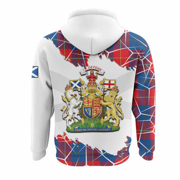 Blane Tartan Hoodie with Family Crest and Lion Rampant Grunge Style
