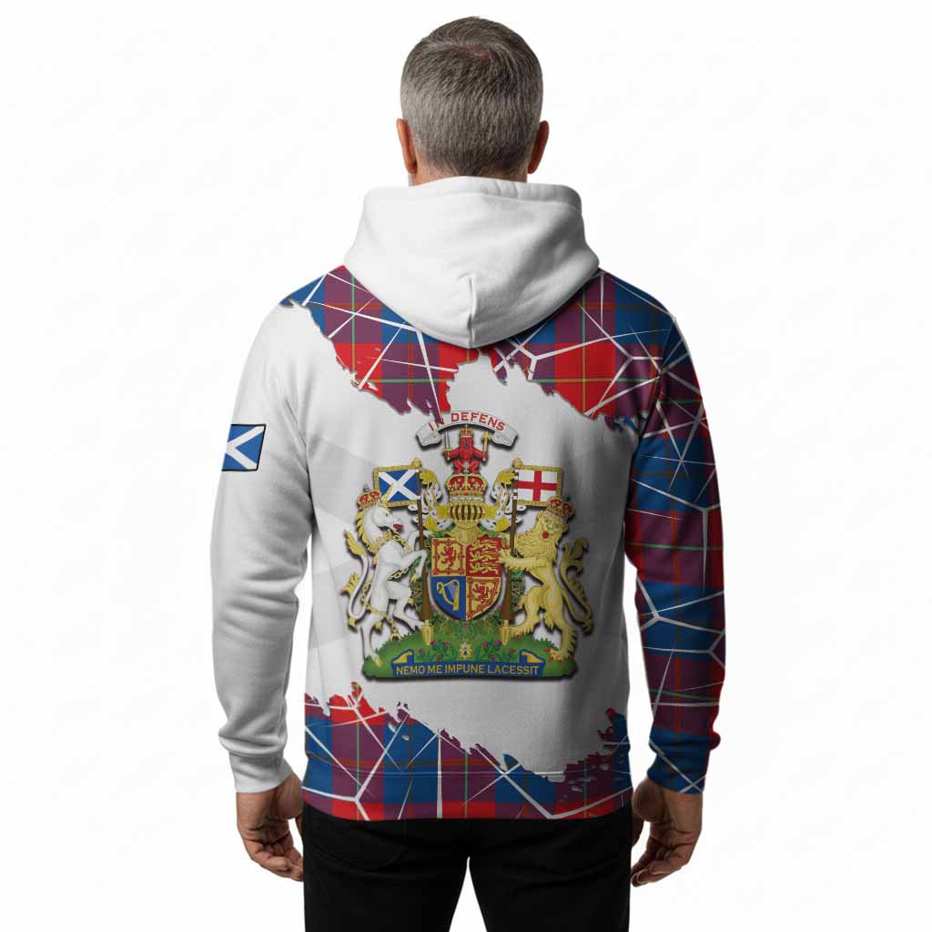 Blane Tartan Hoodie with Family Crest and Lion Rampant Grunge Style