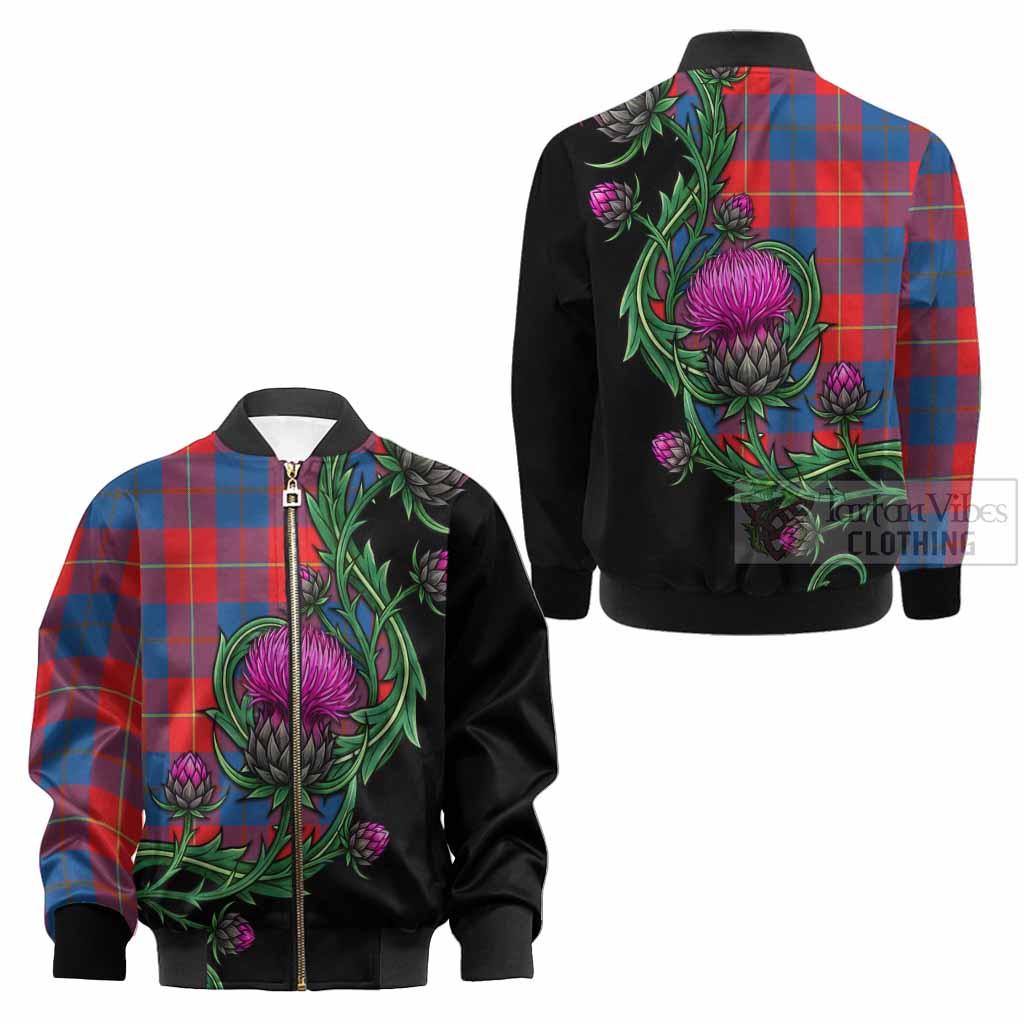 Blane Tartan Kid Bomber Jacket Resilient Scottish Thistle - Tartan Vibes Clothing