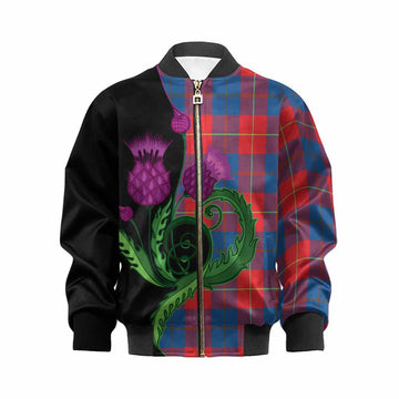 Blane Tartan Kid Bomber Jacket Traditional Scottish Thistle