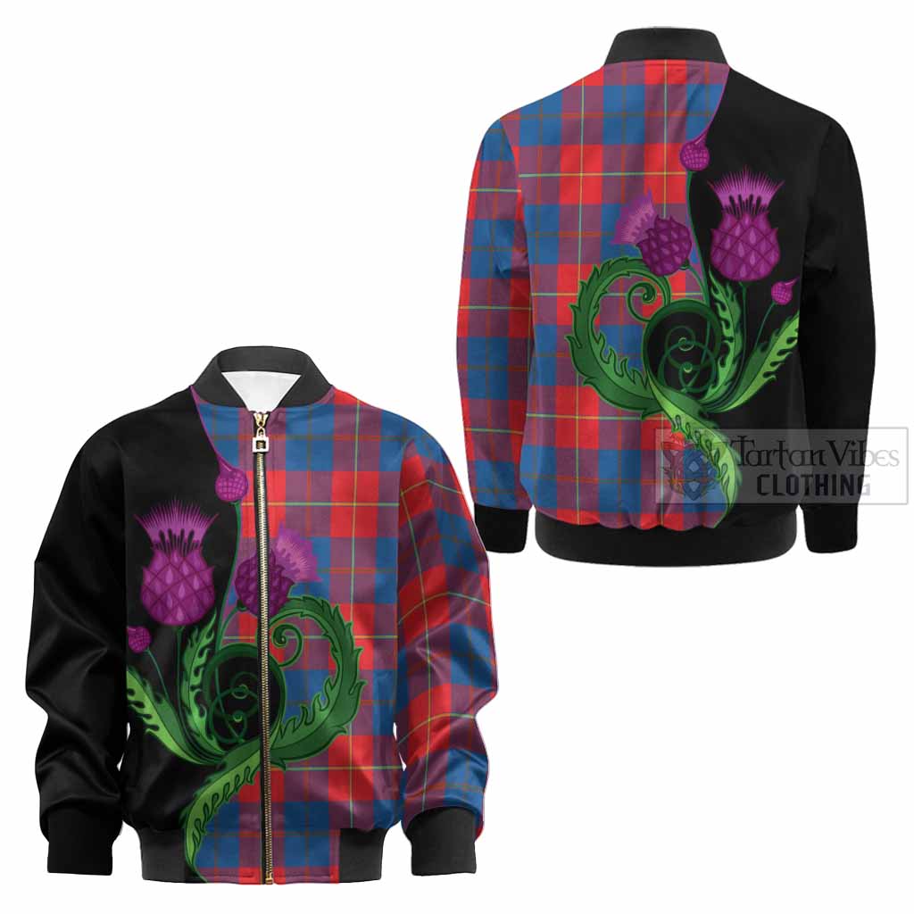 Blane Tartan Kid Bomber Jacket Traditional Scottish Thistle
