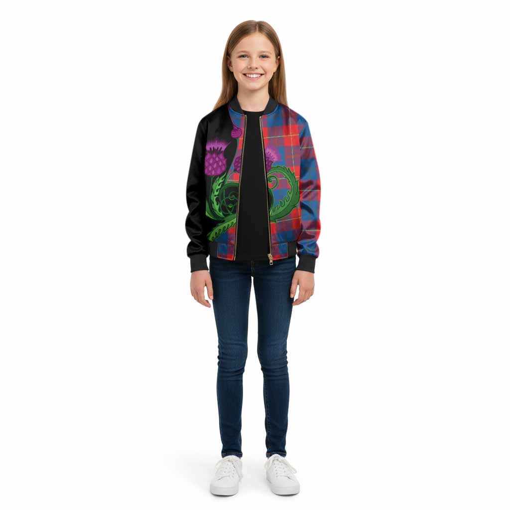 Blane Tartan Kid Bomber Jacket Traditional Scottish Thistle