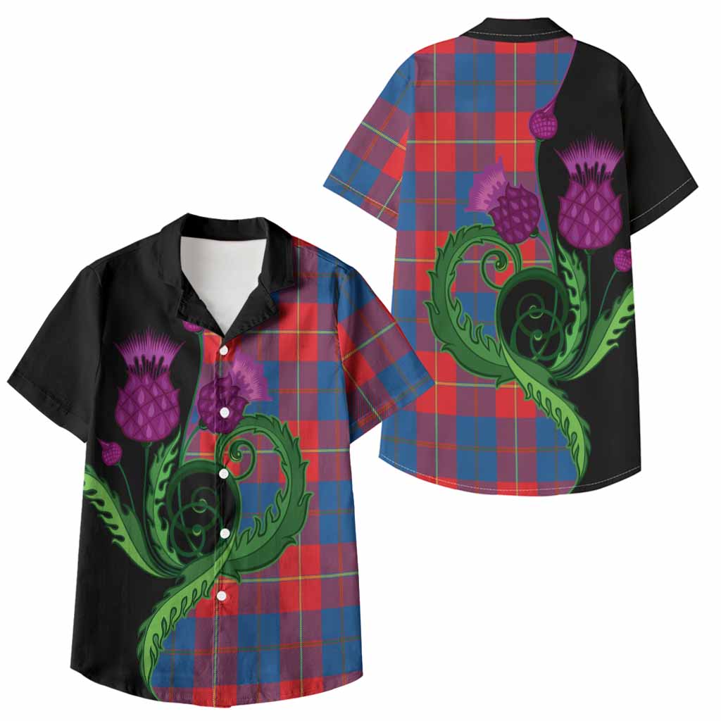 Blane Tartan Kid Hawaiian Shirt Traditional Scottish Thistle