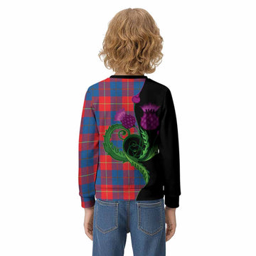 Blane Tartan Kid Knitted Sweatshirt Traditional Scottish Thistle
