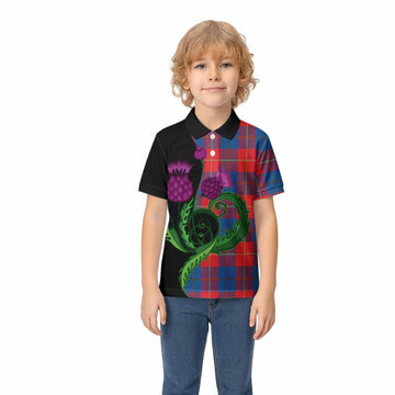 Blane Tartan Kid Polo Shirt Traditional Scottish Thistle