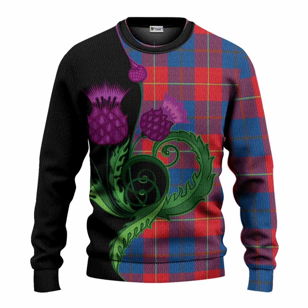 Blane Tartan Knitted Sweater Traditional Scottish Thistle