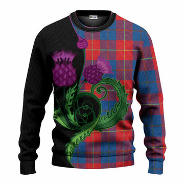 Blane Tartan Knitted Sweater Traditional Scottish Thistle