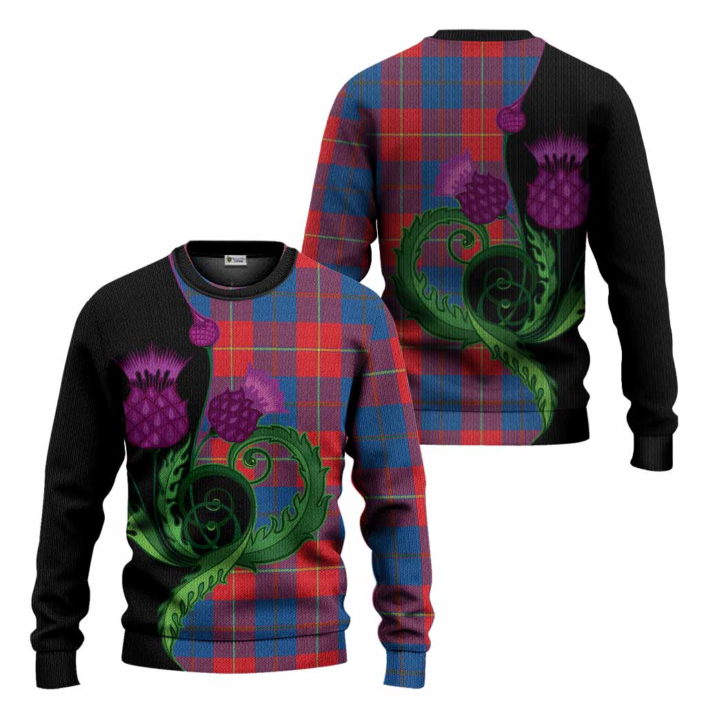 Blane Tartan Knitted Sweater Traditional Scottish Thistle