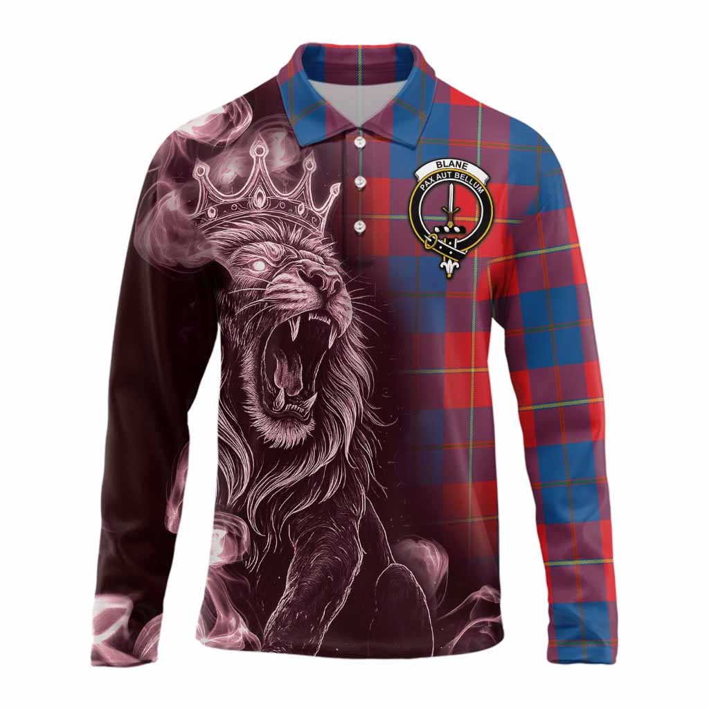 Blane Tartan Long Sleeve Polo Shirt Roaring Lion Heritage