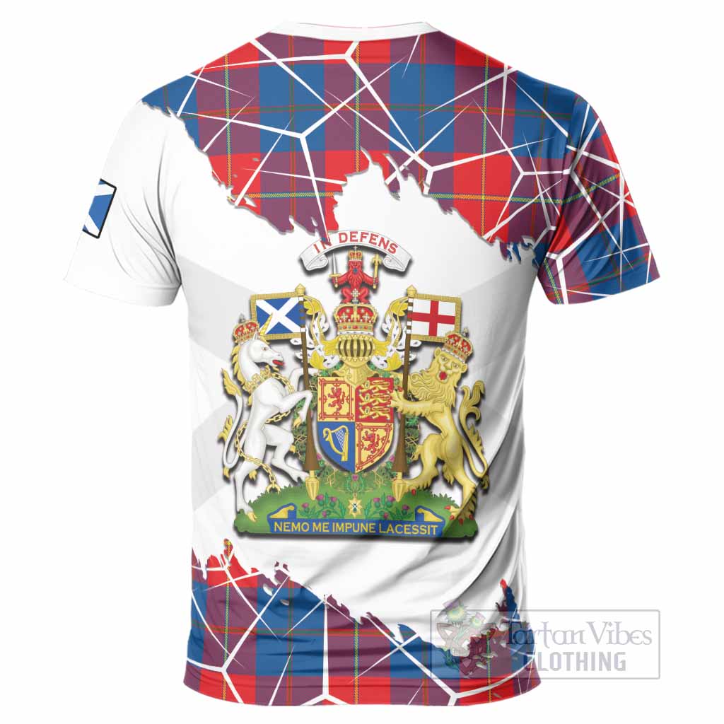 Blane Tartan T-Shirt with Family Crest and Lion Rampant Grunge Style