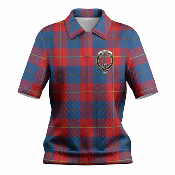 Blane Tartan Women’s Polo Sweater Top with Family Crest