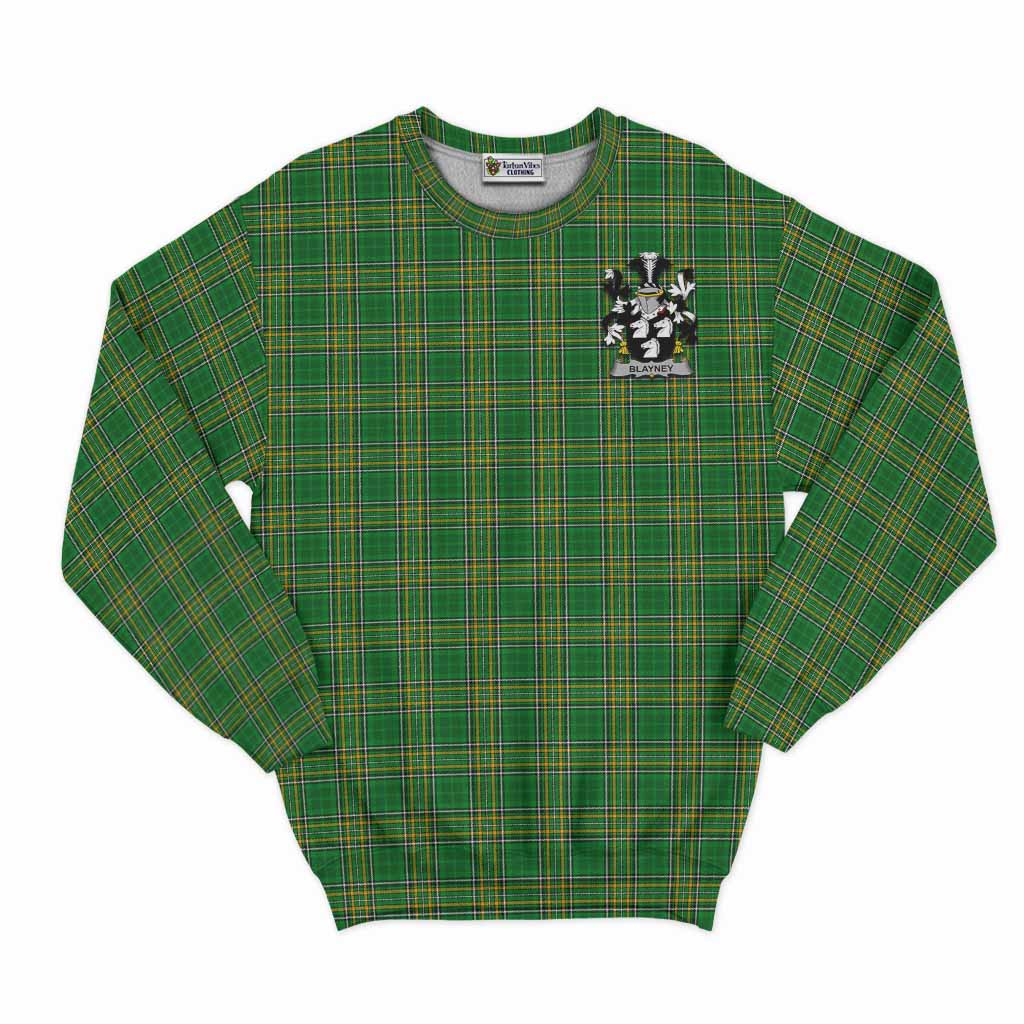 Tartan Vibes Clothing Blayney Irish Clan Tartan Sweatshirt with Coat of Arms