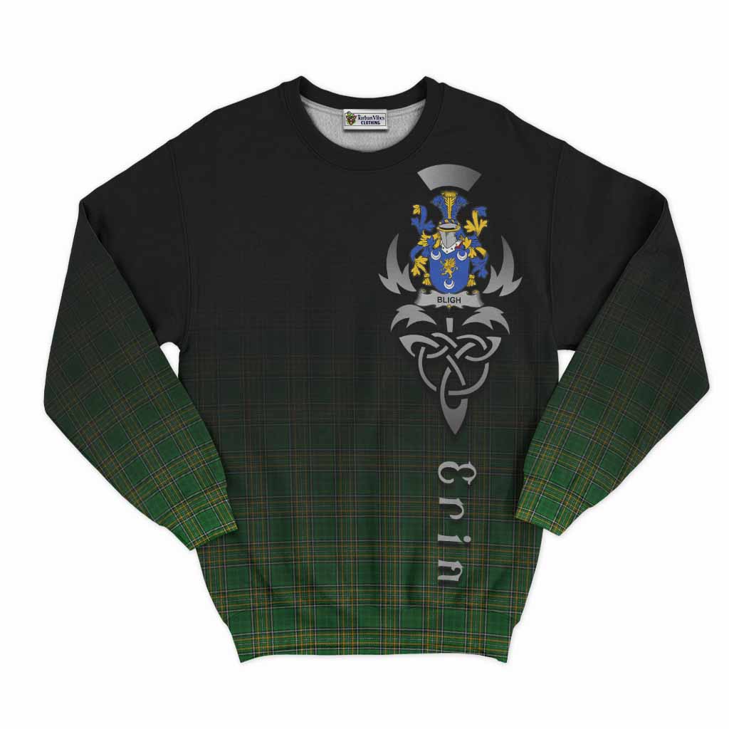 Tartan Vibes Clothing Bligh Irish Clan Sweatshirt with Coat of Arms Erin Go Bragh Celtic Inspired