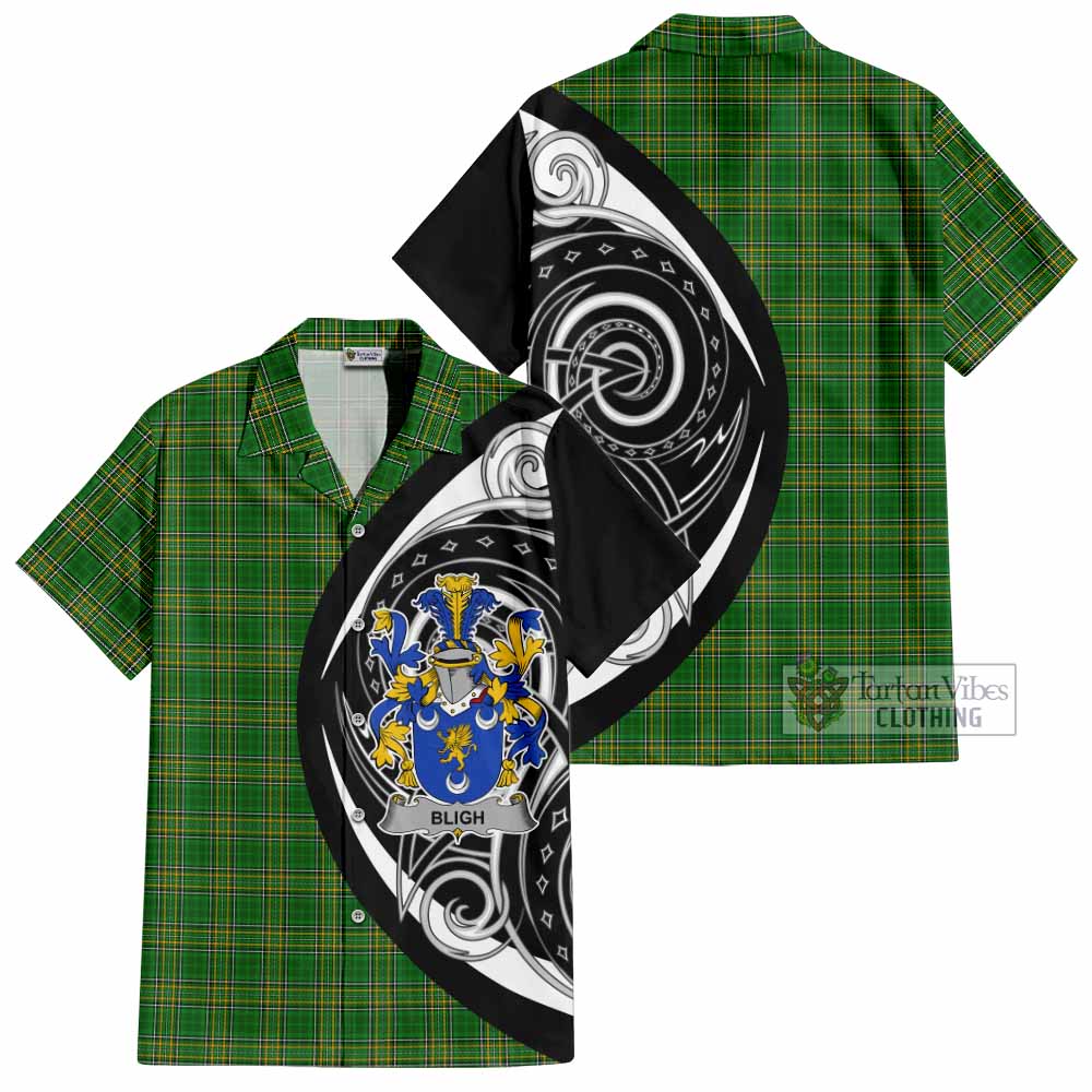 Tartan Vibes Clothing Bligh Irish Clan Short Sleeve Button Shirt Celtic Circle Style