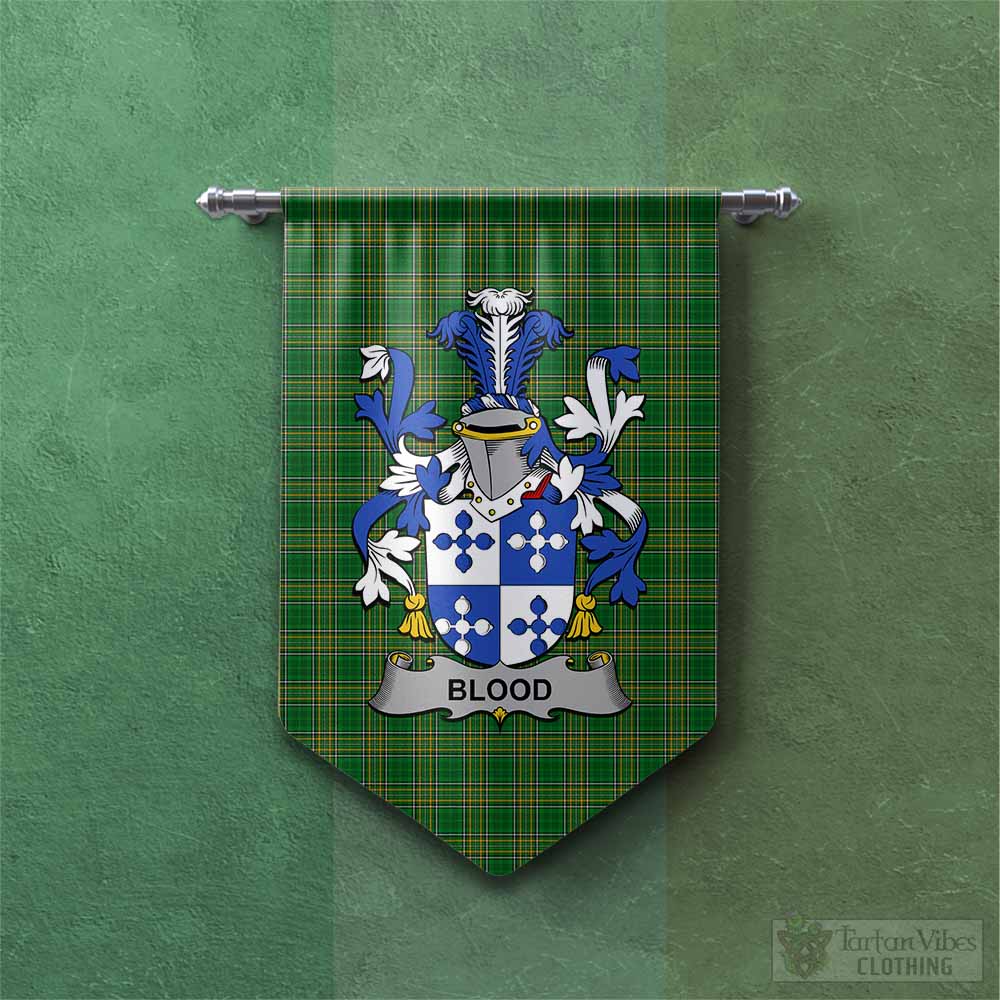 Tartan Vibes Clothing Blood Irish Clan Tartan Gonfalon, Tartan Banner with Coat of Arms