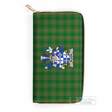 Tartan Vibes Clothing Blood Irish Clan Tartan Women's Leather Wallet with Coat of Arms