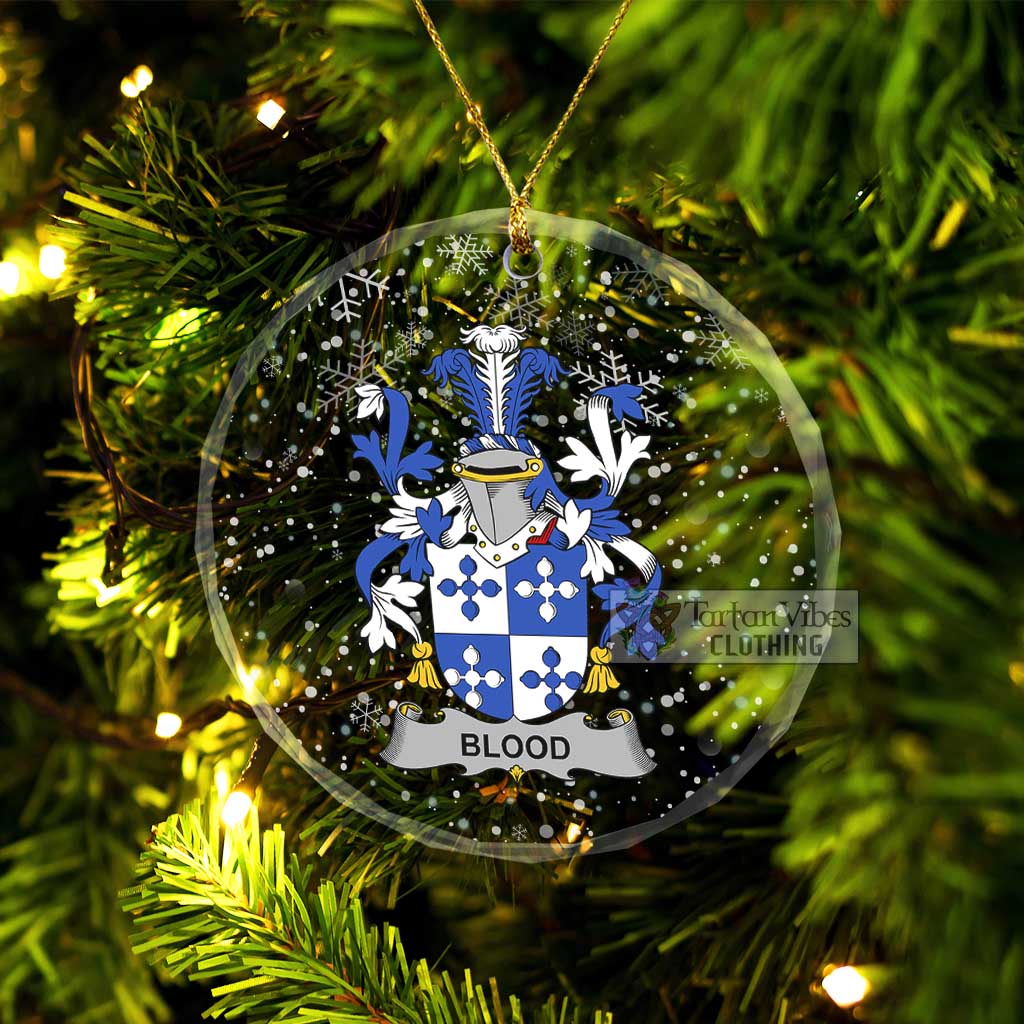 Tartan Vibes Clothing Blood Irish Clan Christmas Glass Ornament with Coat of Arms