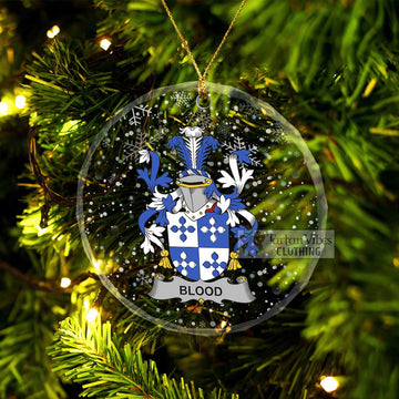 Tartan Vibes Clothing Blood Irish Clan Christmas Glass Ornament with Coat of Arms
