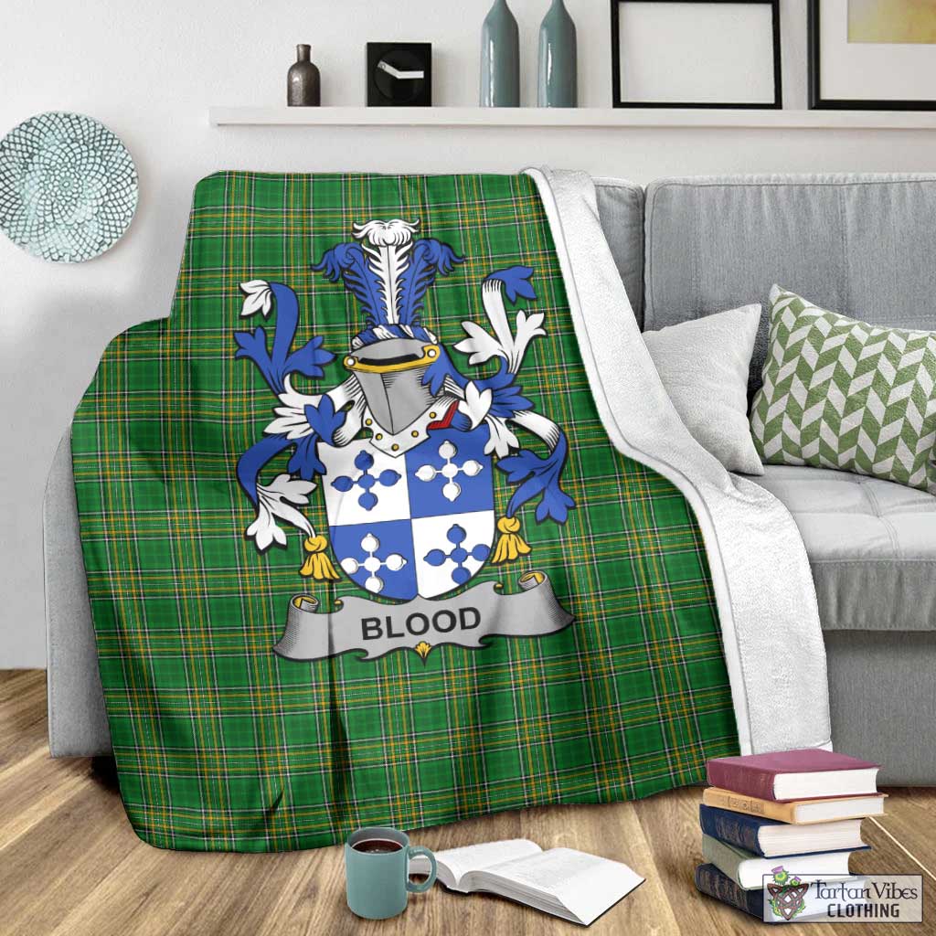 Blood Irish Clan Tartan Blanket with Coat of Arms - Tartan Vibes Clothing