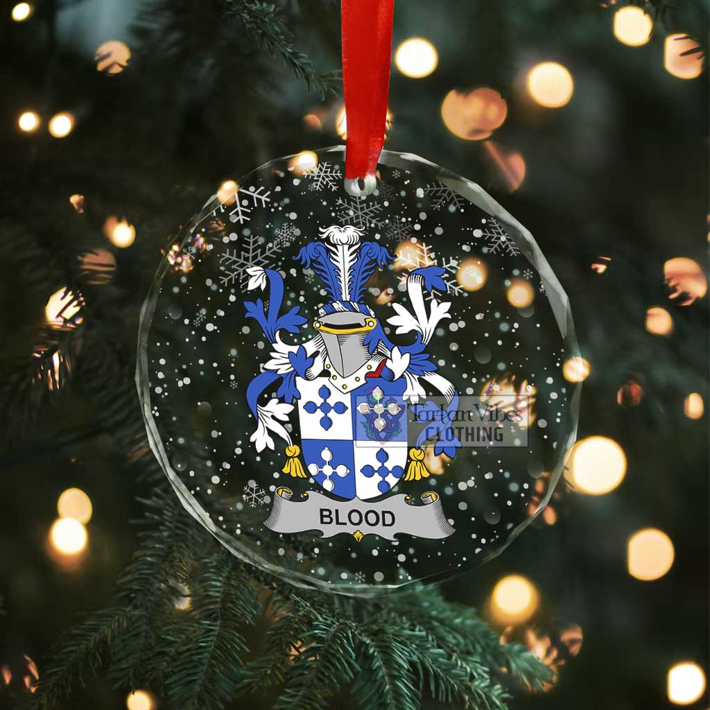 Tartan Vibes Clothing Blood Irish Clan Christmas Glass Ornament with Coat of Arms