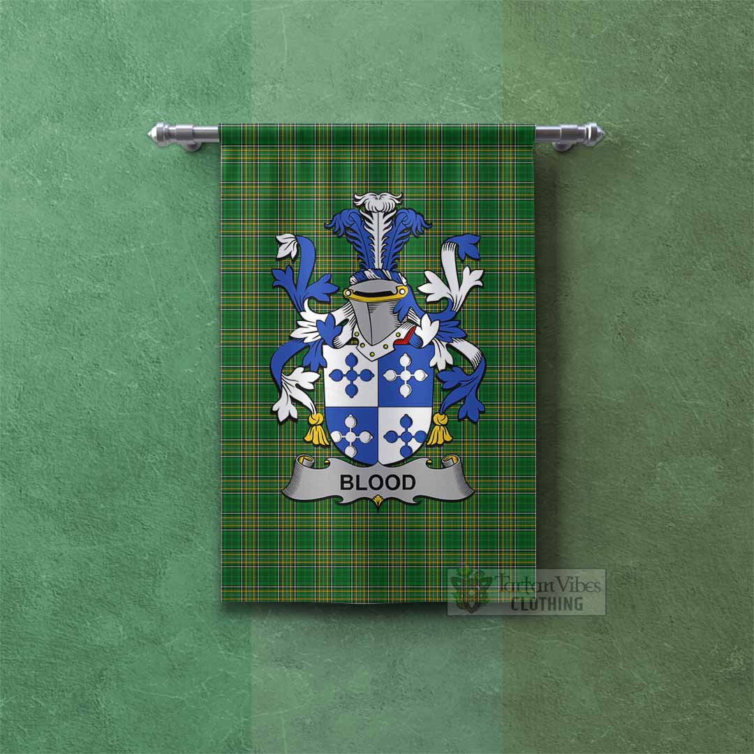 Tartan Vibes Clothing Blood Irish Clan Tartan Gonfalon, Tartan Banner with Coat of Arms