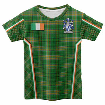 Blood Irish Clan Coat of Arm Tartan Kid T-shirt Flag Style