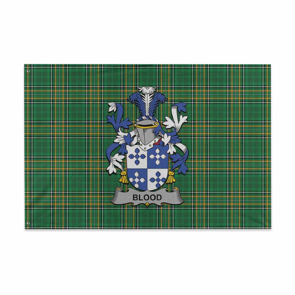 Tartan Vibes Clothing Blood Irish Clan Tartan House Flag with Coat of Arms