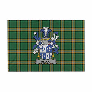 Tartan Vibes Clothing Blood Irish Clan Tartan House Flag with Coat of Arms