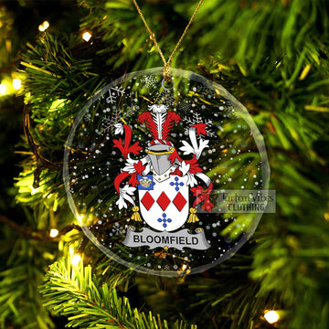 Tartan Vibes Clothing Bloomfield Irish Clan Christmas Glass Ornament with Coat of Arms