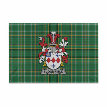 Tartan Vibes Clothing Bloomfield Irish Clan Tartan House Flag with Coat of Arms