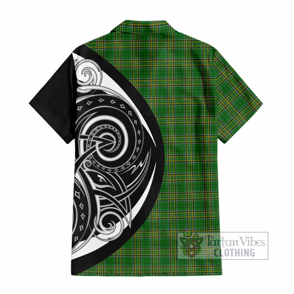 Tartan Vibes Clothing Blunden Irish Clan Short Sleeve Button Shirt Celtic Circle Style