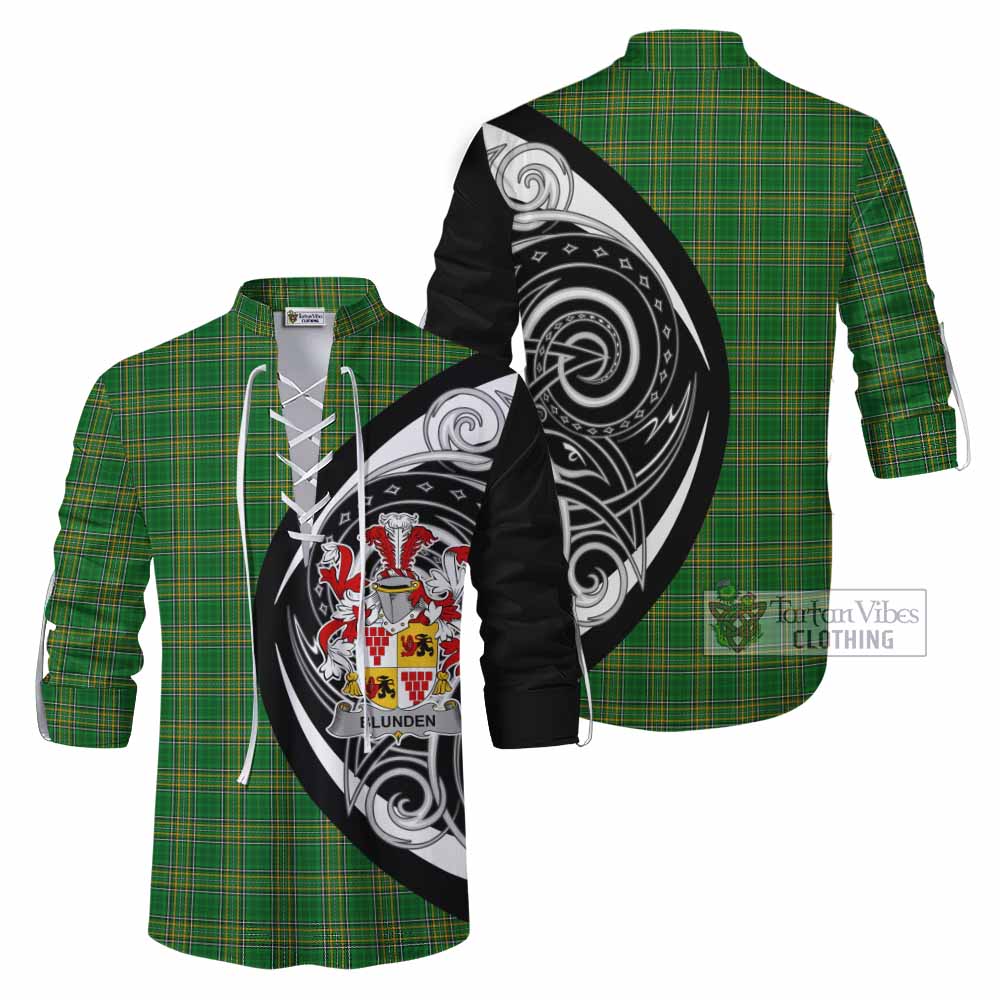 Tartan Vibes Clothing Blunden Irish Clan Ghillie Kilt Shirt Celtic Circle Style