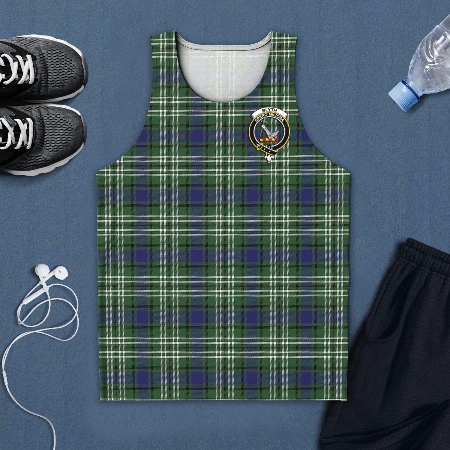 Haldane Tartan Crest Men's Tank Top - Cross Style