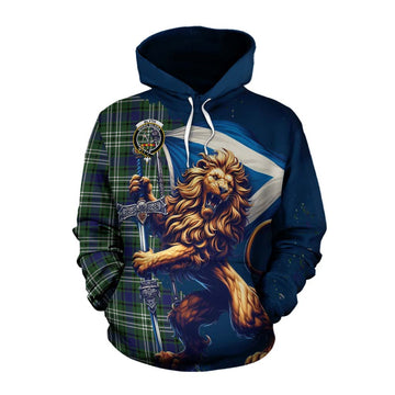 Blyth Tartan Family Crest Cotton Hoodie with Scottish Majestic Lion Pullover Hoodie XS - Tartan Vibes Clothing