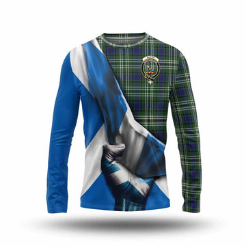 Blyth Tartan Long Sleeve T-Shirt with Family Crest Scotland Patriotic Style Unisex - Tartan Vibes Clothing