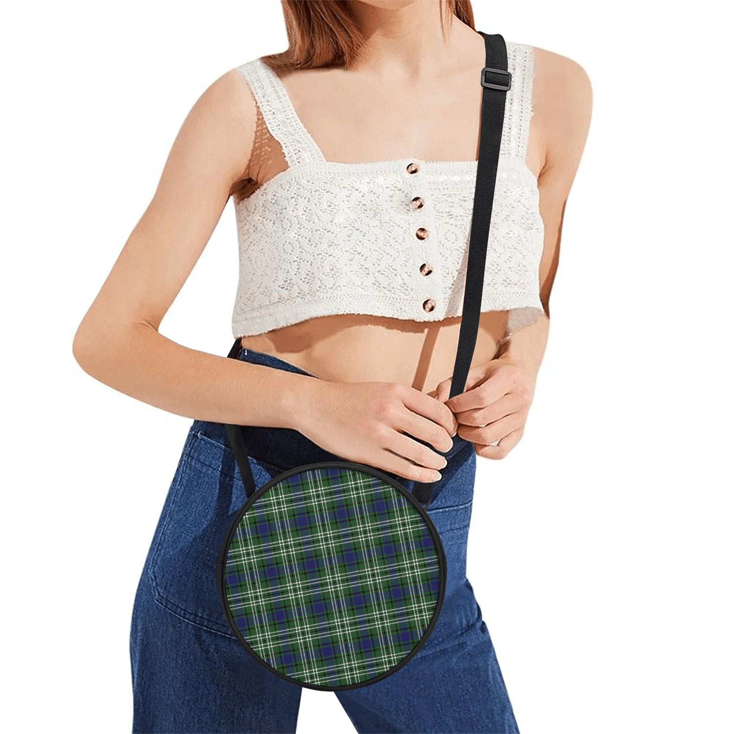 Blyth Tartan Round Satchel Bags One Size 9*9*2.7 inch - Tartan Vibes Clothing