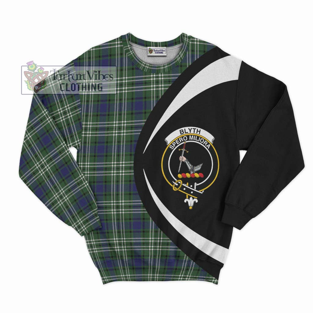 Blyth Tartan Sweatshirt with Family Crest Circle Style Unisex - Tartan Vibes Clothing