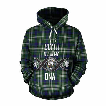 Blyth Tartan Cotton Hoodie with Family Crest DNA In Me Style Pullover Hoodie XS - Tartan Vibes Clothing