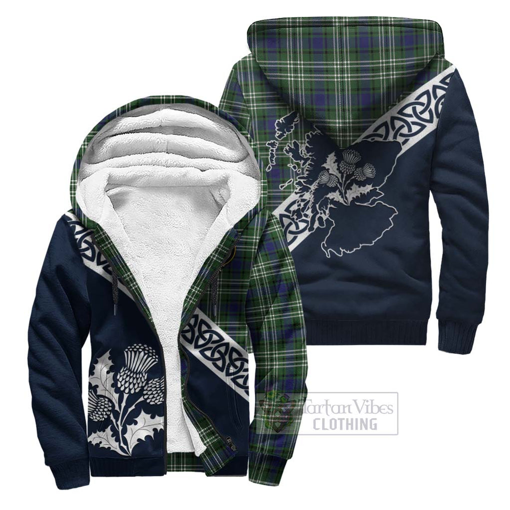 Blyth Tartan Sherpa Hoodie Featuring Thistle and Scotland Map Unisex - Tartan Vibes Clothing