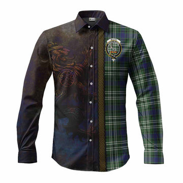 Blyth Tartan Family Crest Long Sleeve Button Shirt Alba Gu Brath Be Brave Lion Ancient Style Men's Shirt S - Tartan Vibes Clothing