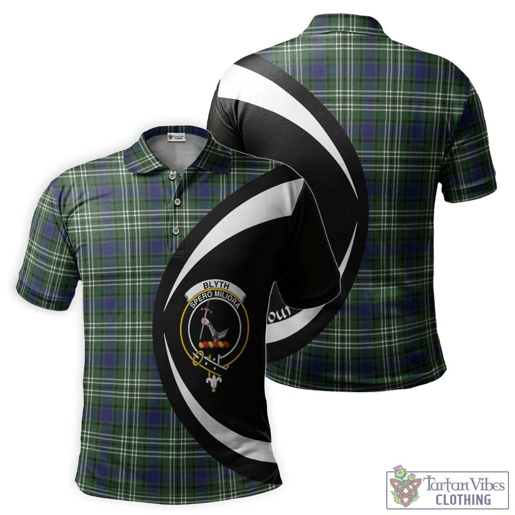Blyth Tartan Men's Polo Shirt with Family Crest Circle Style Kid - Tartan Vibes Clothing