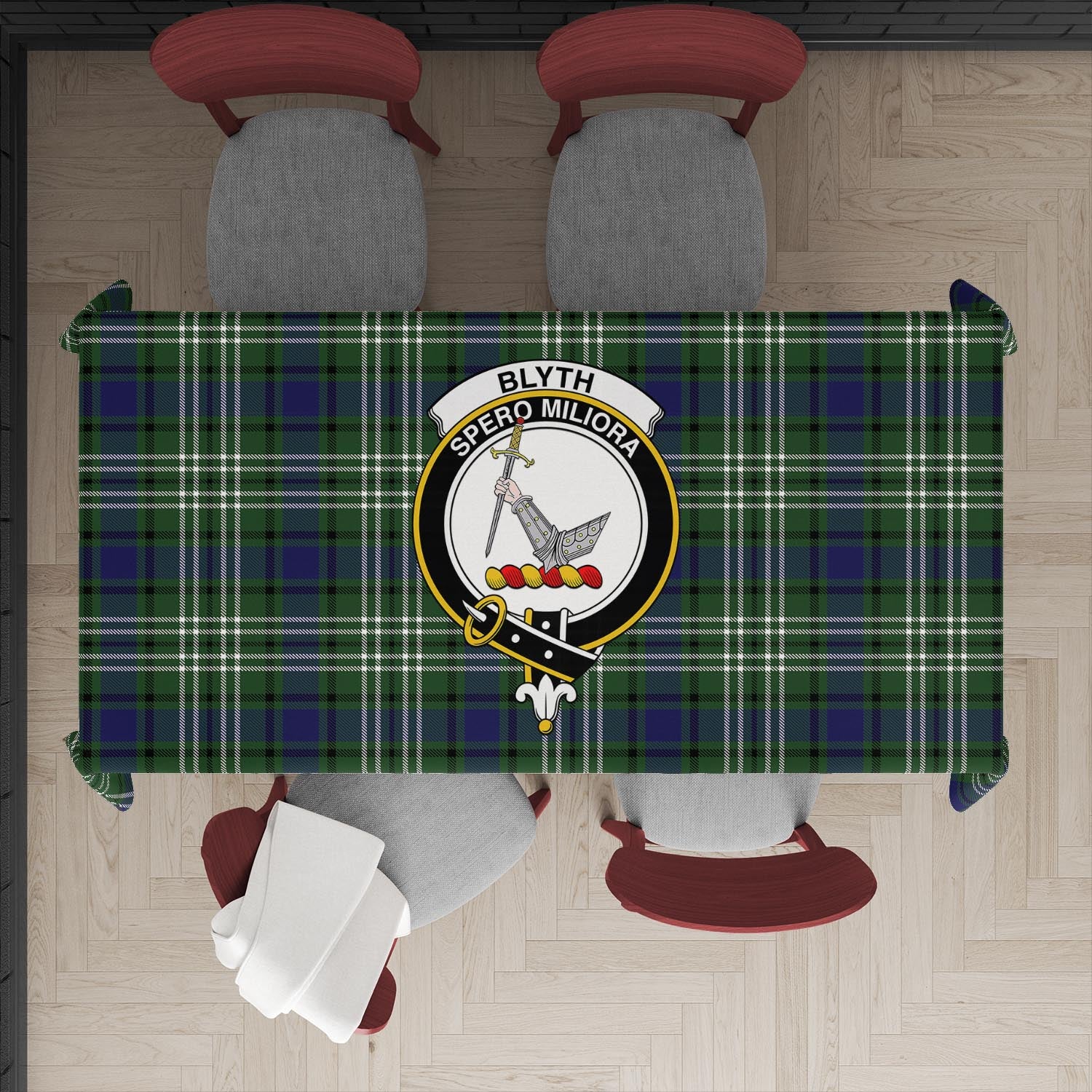 Blyth Tartan Tablecloth with Family Crest XL 57.1"x70.9"(145x180cm) - Tartan Vibes Clothing