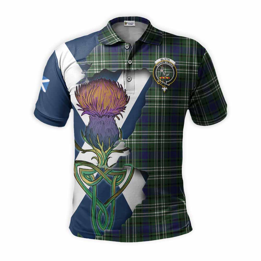 Tartan Vibes Clothing Blyth Tartan Family Crest Polo Shirt Scottish Thistle Celtic Inspired