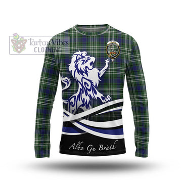 Blyth Tartan Long Sleeve T-Shirt with Alba Gu Brath Regal Lion Emblem Unisex - Tartanvibesclothing Shop