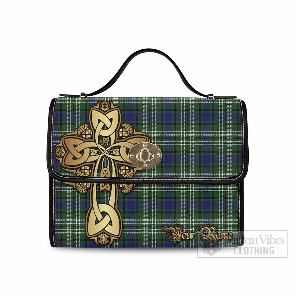 Tartan Vibes Clothing Blyth Tartan Waterproof Canvas Bag Golden Thistle Celtic Cross Style