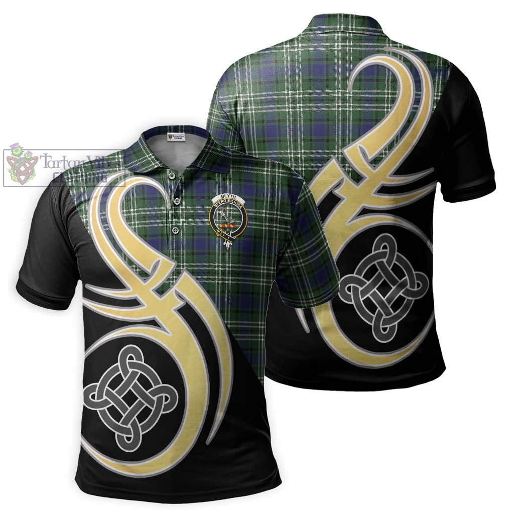 Blyth Tartan Polo Shirt with Family Crest and Celtic Symbol Style Kid - Tartan Vibes Clothing
