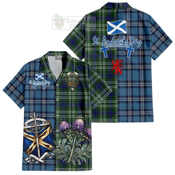 Blyth Tartan Hawaiian Shirt Happy St. Andrew's Day Half Tartan Style Kid - Tartan Vibes Clothing